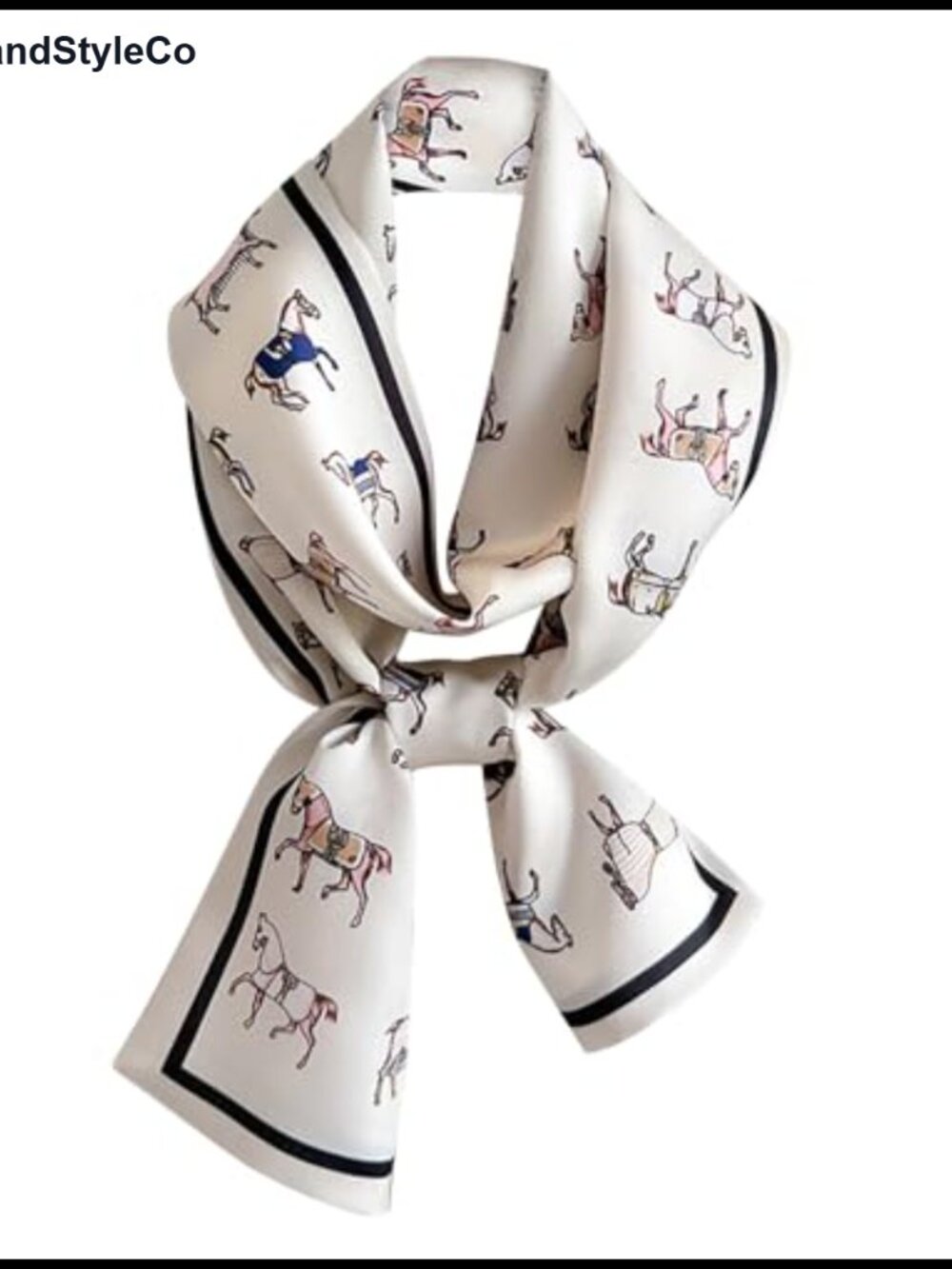 Satin Silk Feel Long Skinny Scarf & Headband for Women - 100% Polyester
